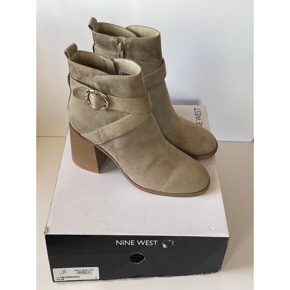NIB Nine West Nevrmind Women's Dress Ankle Boots Size 10 - Picture 1 of 11